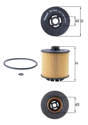 Filtru ulei KNECHT Volvo XC40 1.5/1.5H 03.18- Diametru interior 44.0 mm exterior 82.0 mm Inaltime 93.0 mm Insertie filtru