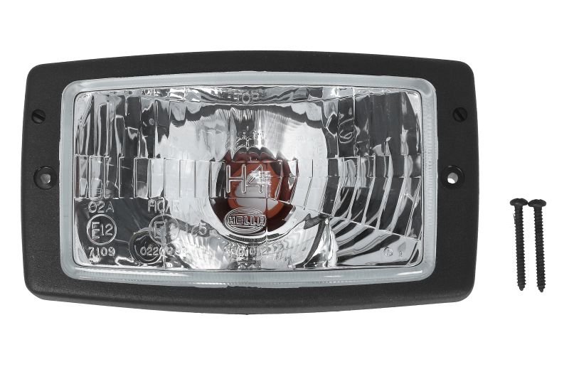 Far HELLA Headlamp L/R H4/T4W manual insert Negru 102x182x88mm Fata Stanga Dreapta 12V/24V Halogen IP5K4K