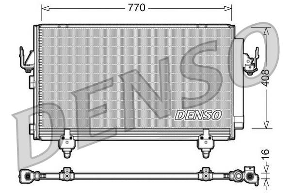 Condensator climatizare DENSO cu uscator TOYOTA RAV 4 II 1.8/2.0/2.0D 05.00-11.05 770x408x16 mm