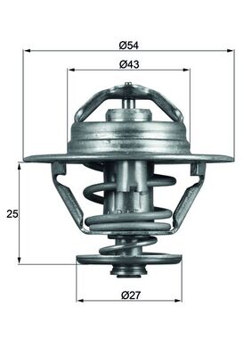 Termostat lichid racire MAHLE 74°C IVECO DAILY RVI MASCOTT FIAT LANCIA OPEL RENAULT diametru 27-54mm inaltime 25mm