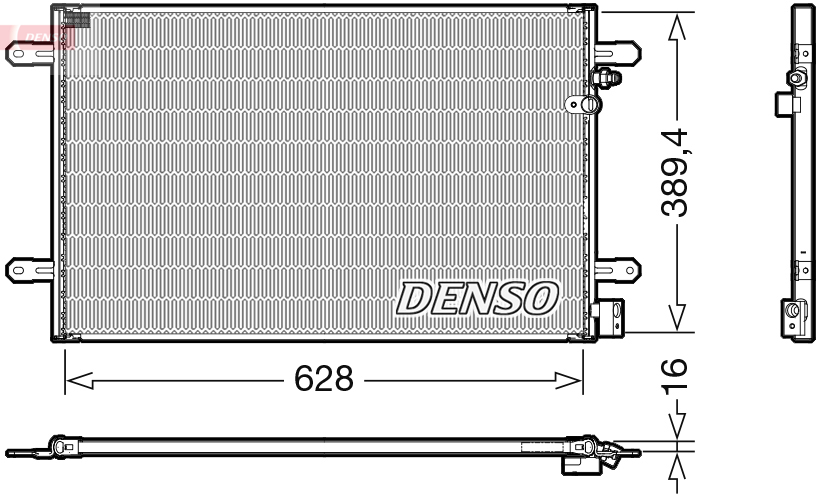 Condensator climatizare DENSO A/C AUDI A6 ALLROAD C6 2.0-5.2 05.04-08.11 Dimensiuni 628x389.4x16mm