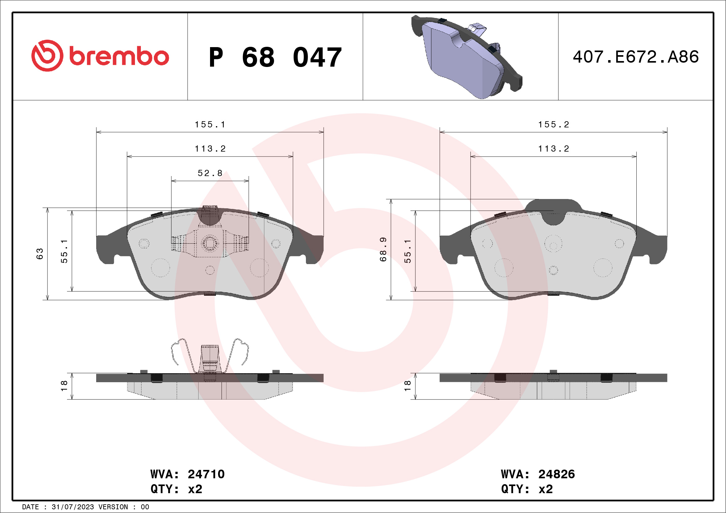 Placute de frana - Tuning BREMBO