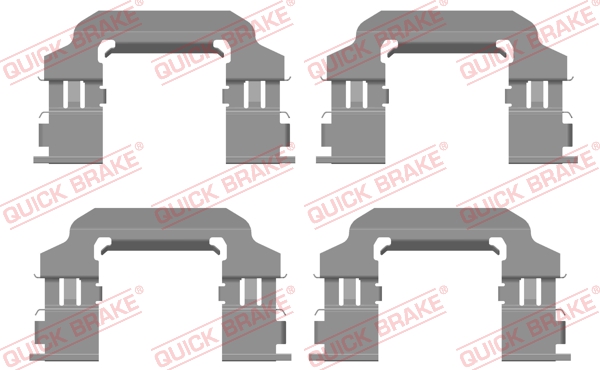 Set accesorii placute frana Fata AKEBONO Nissan Patrol GR V 2.8D/3.0D/4.2 06.97- QUICK BRAKE