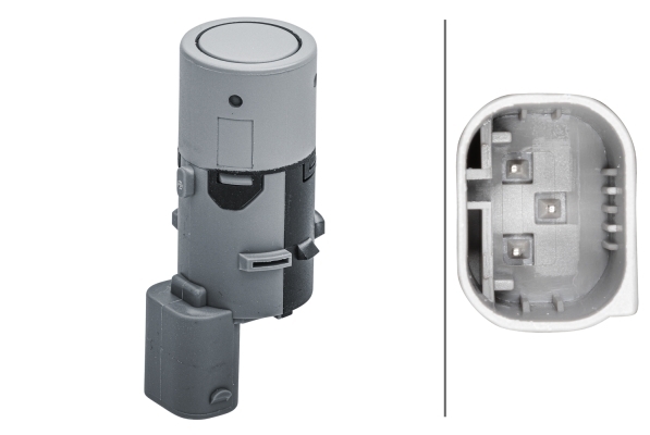 Sensor de parcare HELLA fata/spate vopsibil Land Rover Range Rover III 03.02-08.12 circular gri 3 conexiuni