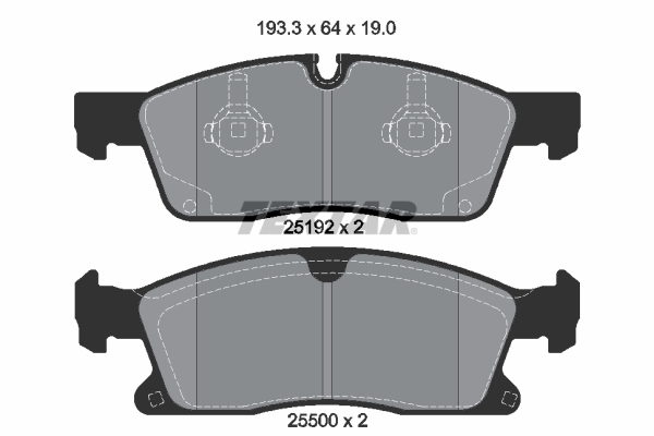 Set placute frana Fata TEXTAR Mercedes GL GLE GLS Dodge Durango Jeep Grand Cherokee Inaltime 64mm Latime 193.3mm Grosime 19mm