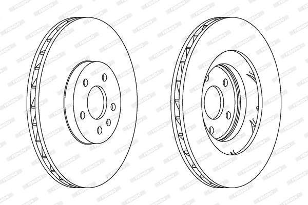 Disc Frana Ventilat Fata Dreapta/Stanga AUDI A4 B8 A5 Q5 2.0-4.2 06.07-05.17 Diametru 345mm Grosime 29.5mm 5 Gauri FERODO