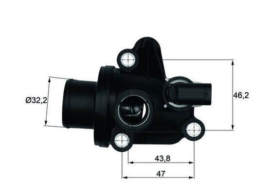 Termostat lichid răcire MAHLE 87°C în carcasă, diametru exterior 32.2 mm, cu etanșare, garnitură, Mercedes A W168 Vaneo 414