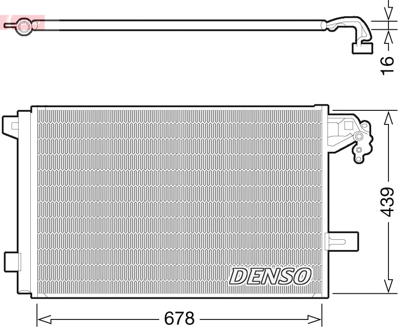 Condensator climatizare DENSO A/C cu uscător VW California T5 Camper Multivan Transporter 2.0 11.03-08.15 439x678x16 mm