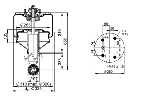 Burduf, suspensie pneumatica CONTITECH