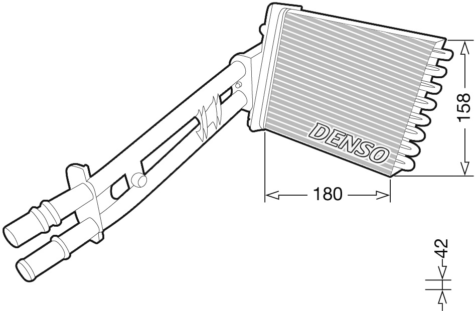 Schimbator Caldura Incalzire Habitaclu DENSO FIAT 500 1.3D/1.4 Aluminiu Inaltime 158mm Latime 180mm Grosime 42mm