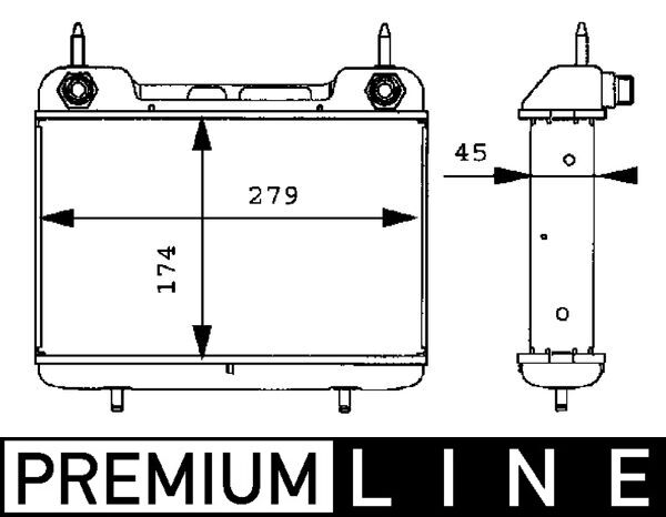 Radiator ulei motor MAHLE MERCEDES 124 E 3.0/3.0D 09.86-06.96 Inaltime 279mm Latime 174mm Grosime 45mm