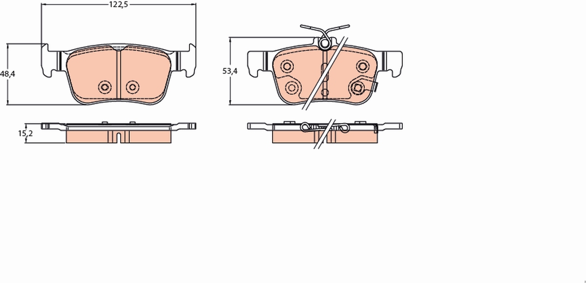 Set Placute Frana Spate TRW Honda Civic X E 1.0-Electric 08.16- Inaltime 48.4mm Latime 122.5mm Grosime 15.2mm Senzor Uzura Da