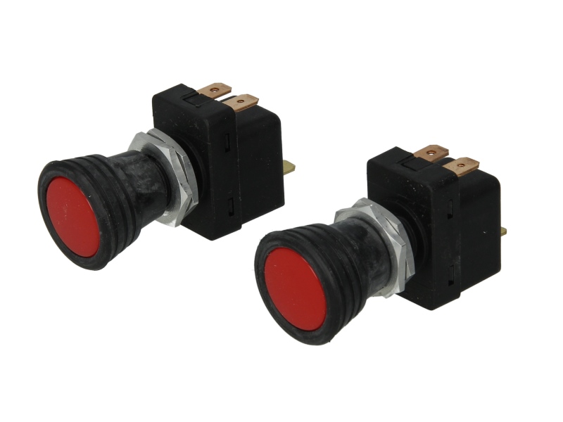 Comutator principal HELLA negru 12V/24V 3 pini insurubat SAME SCANIA iluminare rosu alezaj 14.5mm halogen 4A/8A