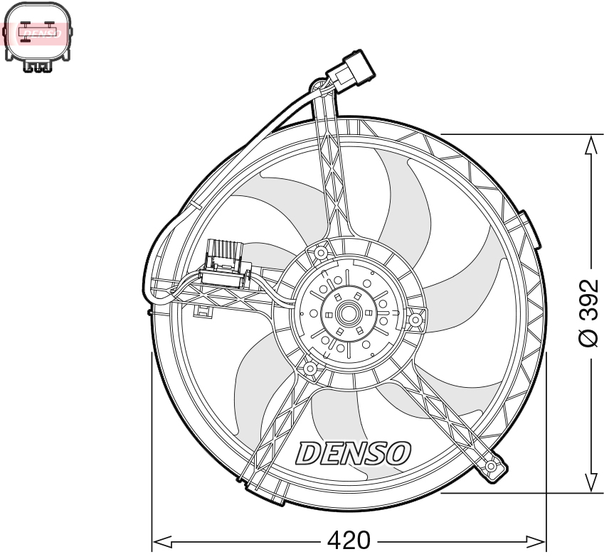 Ventilator radiator DENSO MINI R56 R55 R60 R61 1.6/1.6D 11.06-10.16 Sistem de racire 12V