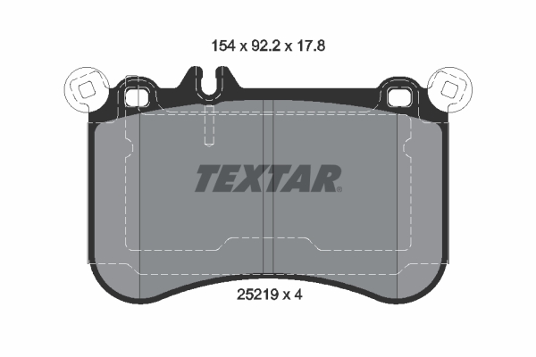 Set Placute Frana Fata TEXTAR Mercedes E W212 SLK R172 4.7/5.5 Inaltime 92.2mm Latime 154.0mm Grosime 17.8mm