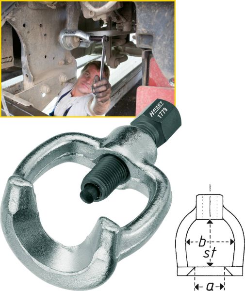 Extractoare directie suspensie HAZET czopów przegubów kulowych 77mm Latime deschidere 81.3mm Adancime maxima 80mm Otel scule Zincat