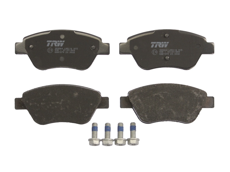 Set placute frana Fata TRW AUTOMOTIVE FIAT SIENA 1.3/1.6 11.00-12.12 cu suplimente suruburi etrier 53.3mm 123.0mm 17.8mm