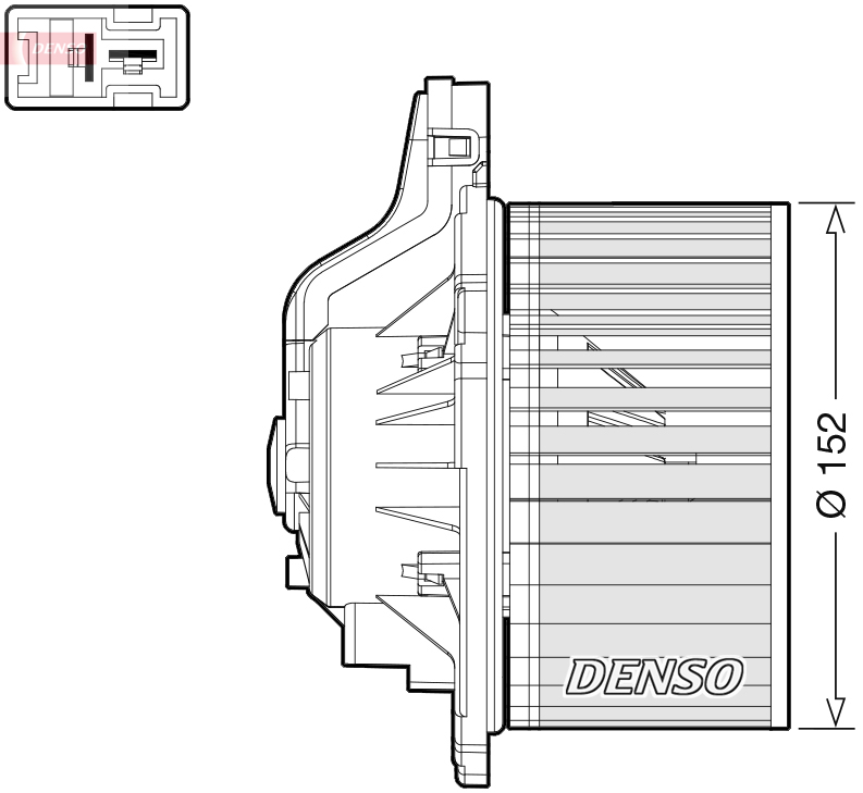 Ventilator DENSO 12V 2 pini Hyundai Grand Santa Fé I30 Santa Fé II III Kia Carens IV Cee&apos;d 1.0-2.4 01.09-