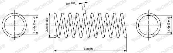 Arc elicoidal MONROE Fata Dreapta/Stanga Mazda Demio 1.3/1.5 08.98-07.03 Diametru exterior 108mm Lungime 358mm