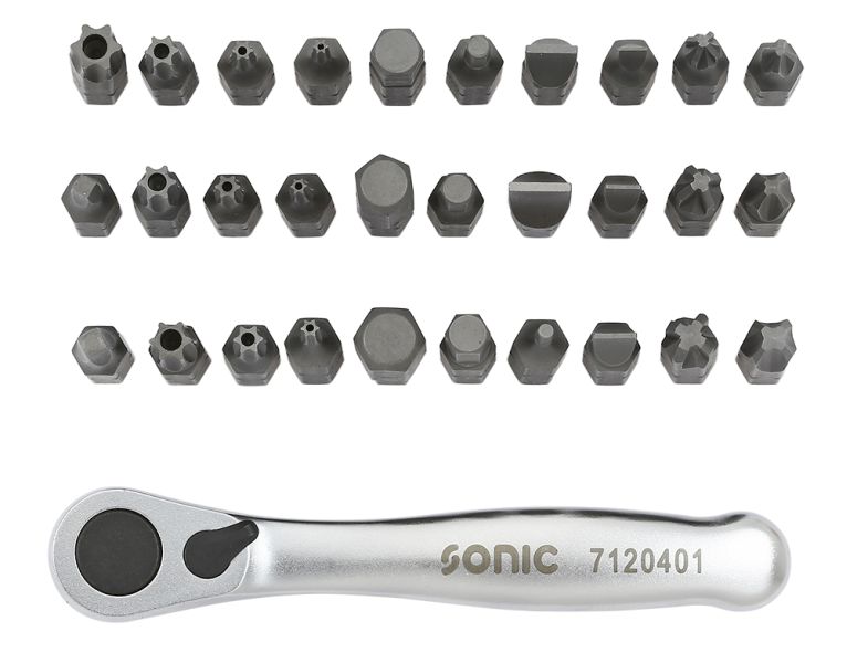 Set scule SONIC biti inserare omogen 31 piese 1/4 inch 6.3 mm