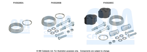 Set montare sistem esapament BM CATALYSTS Nissan Micra IV 1.2 05.10-09.15 piese montaj evacuare