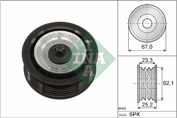 Rola ghidare curea transmisie Poly V-belt pulley 67mm x 25.2mm ALFA FIAT JEEP LANCIA SUZUKI INA