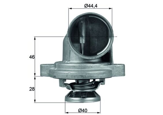 Termostat lichid racire MAHLE 80°C MERCEDES VITO W638 2.3D Diametru interior 40mm exterior 44.4mm Inaltime 46mm