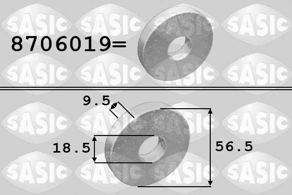 Saiba Disc Curea-Arbore Cotit SASIC BMW 3 E46 X3 E83 2.0D 09.01-08.07 Diametru Interior 18.5mm Exterior 56.5mm Grosime 9.5mm