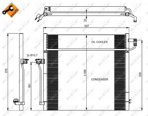 Condensator climatizare cu uscător NRF Mercedes GL GLE GLS M 2.2D-5.5 06.11-10.19