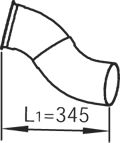 Racord evacuare DINEX Teava esapament lungime 345/370mm Volvo FM12 D12C340-D12D420 08.98-09.05 Montare fata 150mm inaltime 162mm latime