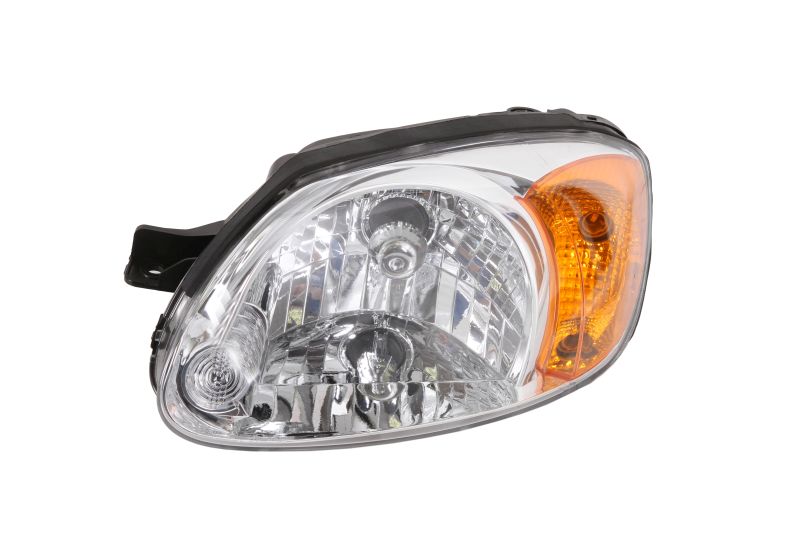 Far TYC Lampa Frontala Stanga H4 Electric Fara Motoras Insert Cromat Semnalizator Portocaliu Hyundai Accent II