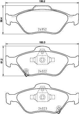 Set placute frana fata BREMBO TOYOTA YARIS 1.5/1.5H 03.12- Inaltime 59 mm Latime 150 mm Grosime 18 mm Senzor uzura Da