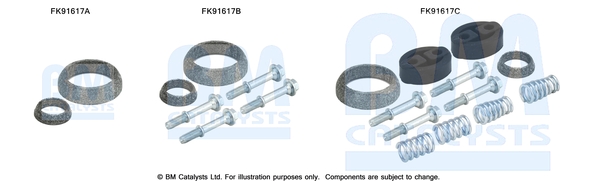 Set montare sistem esapament BM CATALYSTS Toyota Prius 1.5H 09.03-12.09 exhaust system mounting elements