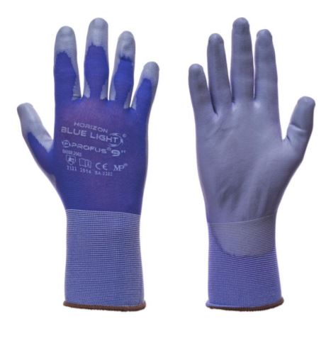 Mănuși Protecție BLUE LIGHT Nylon Poliuretanowe Mărime 10/XL 12 Perechi Culoare Gri/Albastru Durabilitate 2121 EN 388 EN 420