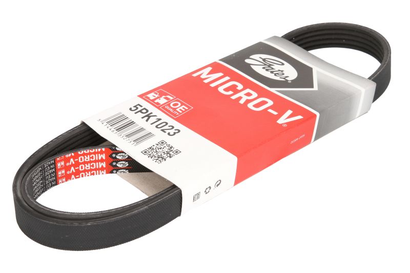 Curea transmisie cu caneluri GATES Multi-V-belt 5PK1023 Lungime 1023 mm Latime 17.8 mm Numar nervuri 5 negru