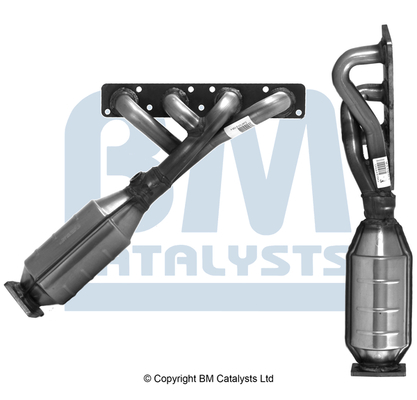 Convertor catalitic EURO 4 BMW 1 E81 E87 3 E90 E91 1.6/2.0 06.04-12.11 BM CATALYSTS oval benzina omologare drum Da