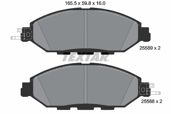 Set placute frana fata TEXTAR Nissan Murano III Pathfinder IV 2.5H/3.5 09.12- Infiniti 59.8mm x 165.5mm x 16.0mm