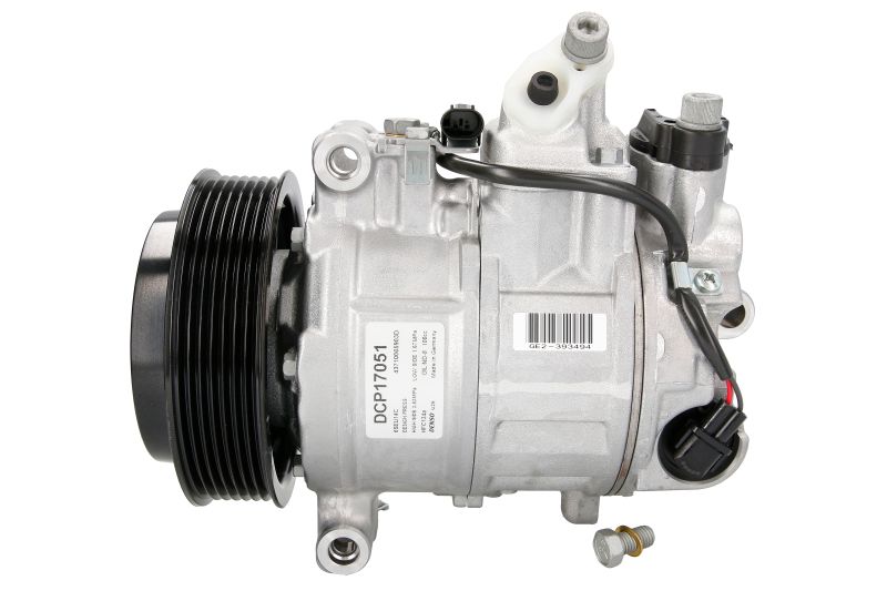 Compresor climatizare DENSO Mercedes-Benz 6SEU14C 12V 7 caneluri 120mm R134a PAG 46 138mm înălțime 225mm lungime