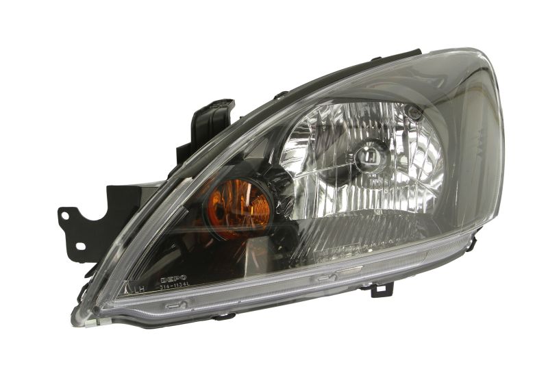 Far Stanga DEPO Lampa Frontala H4 Manual Fara Motoras Negru Galben Mitsubishi Lancer VII