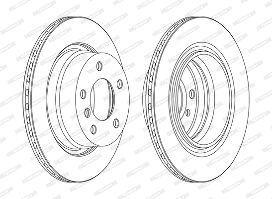 Set discuri frana ventilate 294mm spate BMW 3 (E46) Z4 (E85 E86) 2.0-3.0 12.98-02.09 5 gauri Dreapta/Stanga 19mm grosime Ferodo