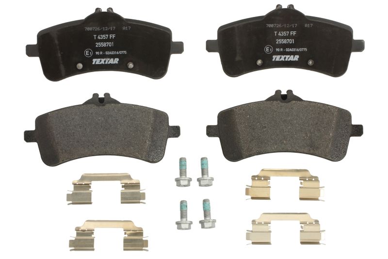 Set placute frana TEXTAR Spate MERCEDES S (W222, V222, X222) 4.0/4.7/6.0 02.14 - Inaltime 74.8 mm, Latime 162.0 mm, Grosime 19.1 mm