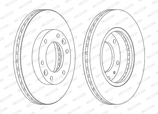 Set discuri frana ventilate 300 mm Fata Dreapta/Stanga KIA CARNIVAL III 2.2D/2.7/2.9D 04.06- FERODO 6 gauri