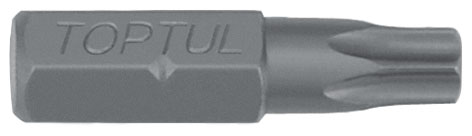 Surubelnite biti TOPTUL TORX Tamper T25H scurt lungime 25 mm 1/4 inch