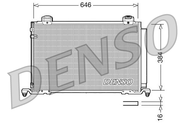 Condensator climatizare DENSO A/C cu uscator TOYOTA AVENSIS 1.6-2.4 03.03-11.08 Dimensiuni 646x384x16 mm