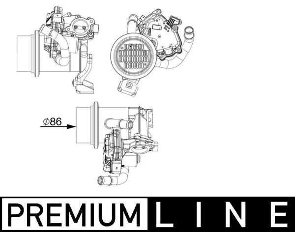 Modul-EGR MAHLE Valva EGR Calorifer Skoda Yeti VW Beetle Caddy Golf Jetta Scirocco 2.0D Lungime 212mm Latime 210mm