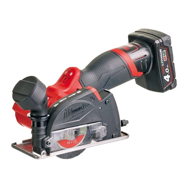 Polizor unghiular MILWAUKEE M12 FCOT-422X alimentare baterie disc 76mm 12V capacitate acumulator 2/4Ah Li-Ion baterie și încărcător incluse valiză