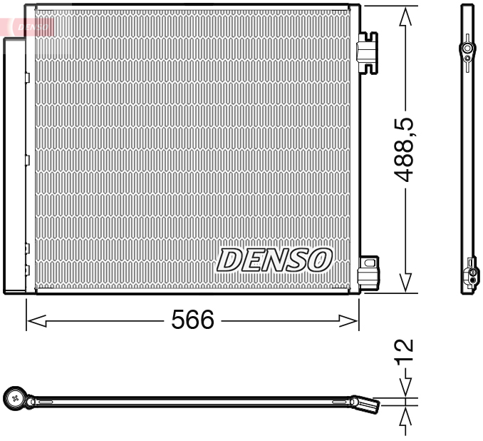 Condensator climatizare DENSO cu uscator A/C Nissan Qashqai II X-Trail III Renault Espace V Kadjar Koleos II 488.5x566.0x12.0 mm