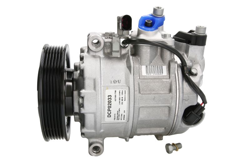 Compresor aer condiționat DENSO Audi 7SEU17C R134a 12V 125mm 6 caneluri PAG 46 120ml 138mm 222mm OE 8E0260805CE