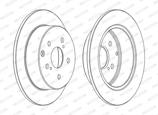 Set discuri frana 2 buc Spate Dreapta Stanga TOYOTA AVENSIS 2.2D 07.05-11.08 Diametru 280mm Grosime 10mm 5 gauri FERODO