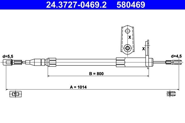 Cablu Frana Mana Spate Dreapta 1014mm Mercedes SL R129 2.8-7.3 03.89-12.01 ATE